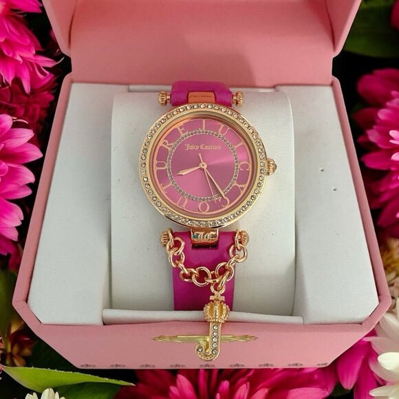 Juicy Couture Accessories - Juicy Couture Pink Ladies Fashion Gift Charm Watch NIB